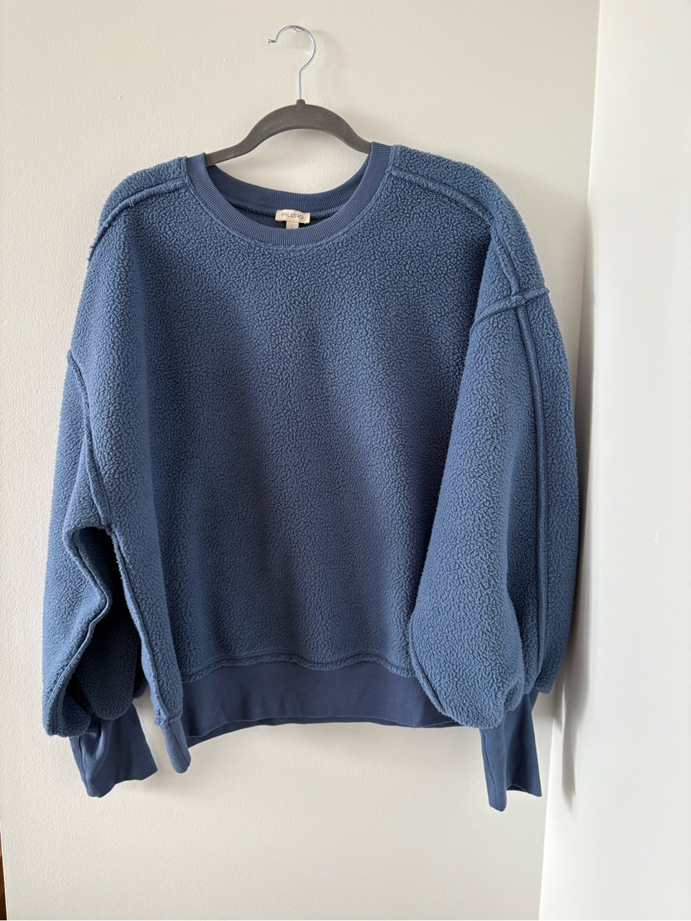 Anthropologie Pilcro Slouchy Crew-Neck Oversized‎ Sweatshirt Size L NWT In Blue - Picture 6 of 11